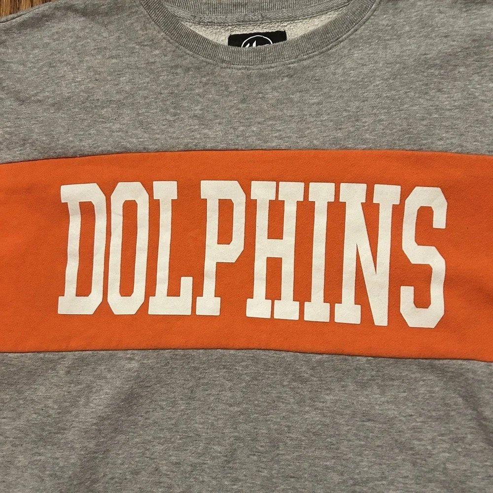 Miami Dolphins Sweatshirt 47 Size XL Gray Unisex Pullover Long Sleeve